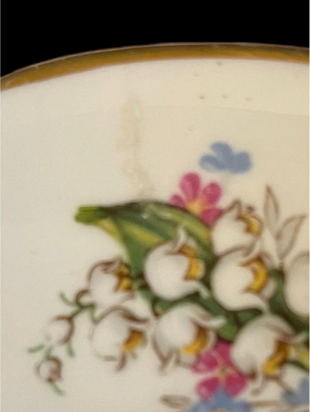 VTG Regency English Bone China Lily of Valley Floral Tea Cup & Saucer Gold Trim